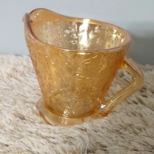 Jeannette Glass Co in FloraGold Louisa Pattern 1940-1960 Creamer